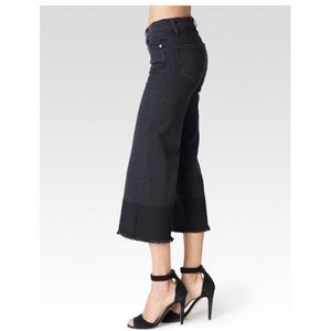 PAIGE Lori Block Raw Hem Sadie Black Pants 29